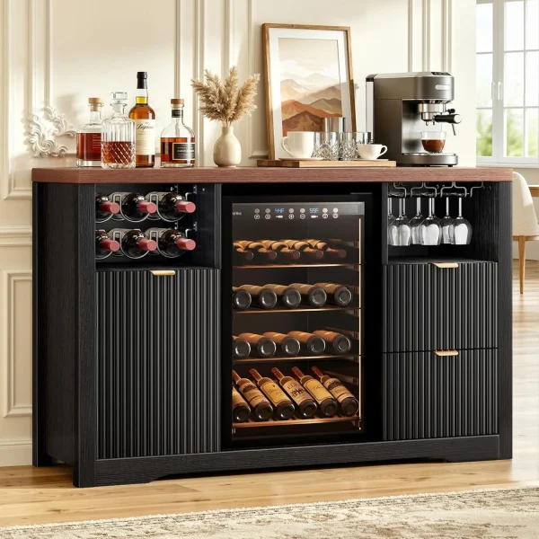 Coffee Bar Cabinet with Fridge