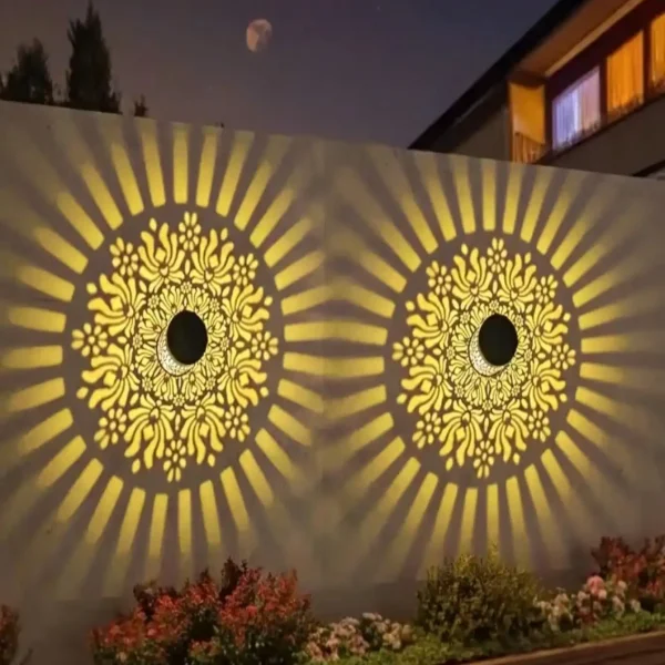 4pcs Solar Mandala Rose Projection Lights