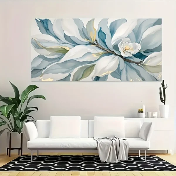 A modern abstract floral canvas
