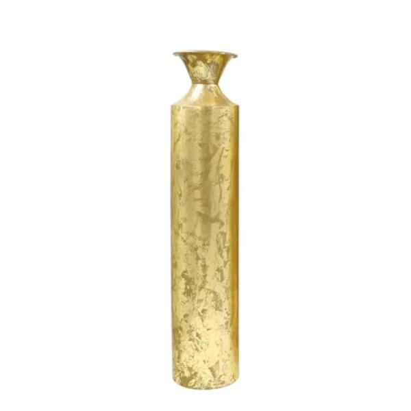 Decorative Gold Metal Tall Floor Vase
