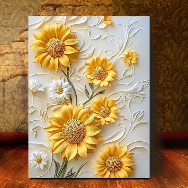 3D Sunflower Canvas Wall Art