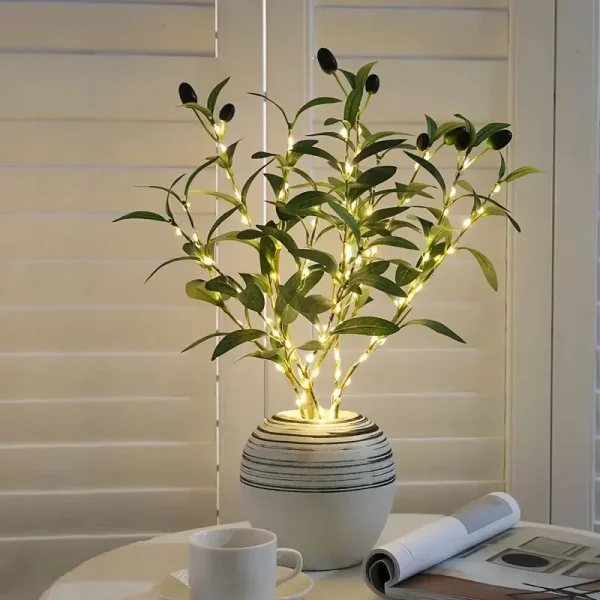 Lighted Olive Tree Branches